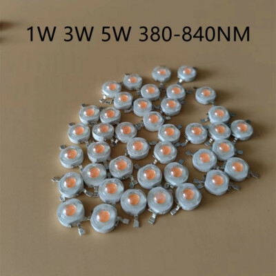 1W 3W 5W full spectrum led grow light chip 380-840nm,best led grow chip 10-1000