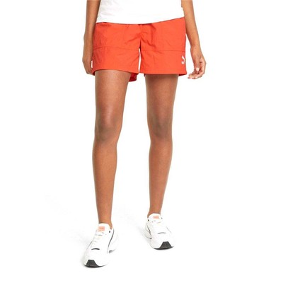 

Puma Hf High Waist Woven Athletic Shorts Womens Orange Casual Athletic Bottoms 5, Оранжевый, Puma Hf High Waist Woven Athletic Shorts