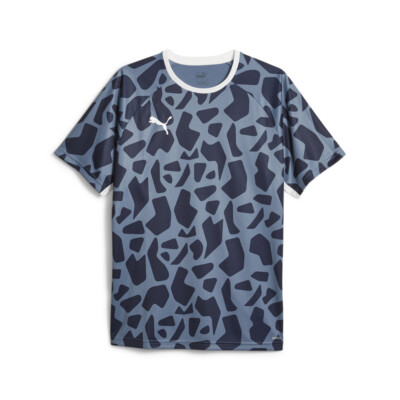 Мультиспортивная футболка Puma Teamliga с круглым вырезом и коротким рукавом, мужская синяя повседневная футболка с графическим рисунком