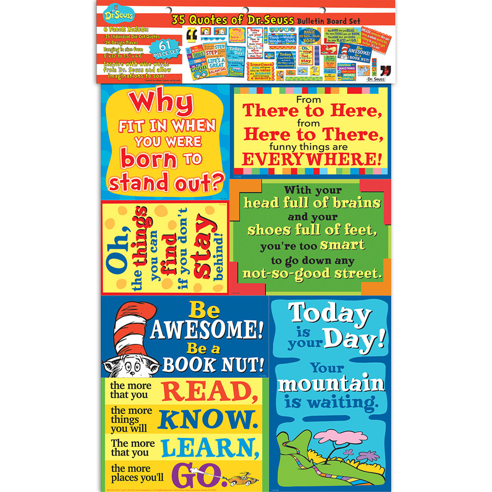 Eureka 847151 Dr Seuss Inspirational Reading Quotes Classroom Decorations