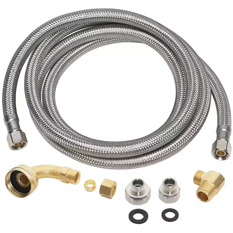 Everbilt Dishwasher Connector Hose Kit 60 Inch Stainless Steel Braided 38 Comp