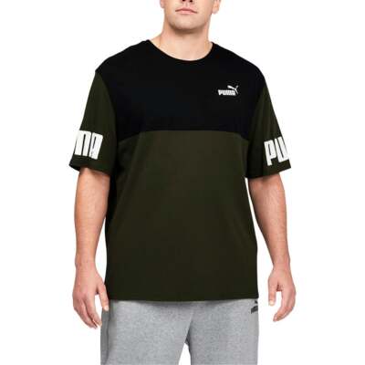 

Футболка с коротким рукавом Puma Power с цветными блоками и круглым вырезом, большая мужская черная повседневная футболка, Черный, Puma Power Colorblock Crew Neck Short Sleeve T-Shirt Big Tall