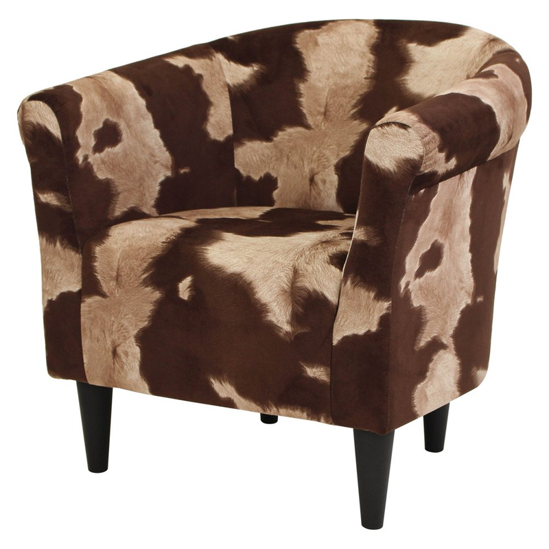 Elegant Cow Hide Animal Printed Home Office Accent Seat