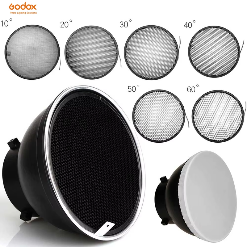 7inch 18cm Standard Reflector Diffuser with 10/20/30/40/50/60 Degree Honeycomb G