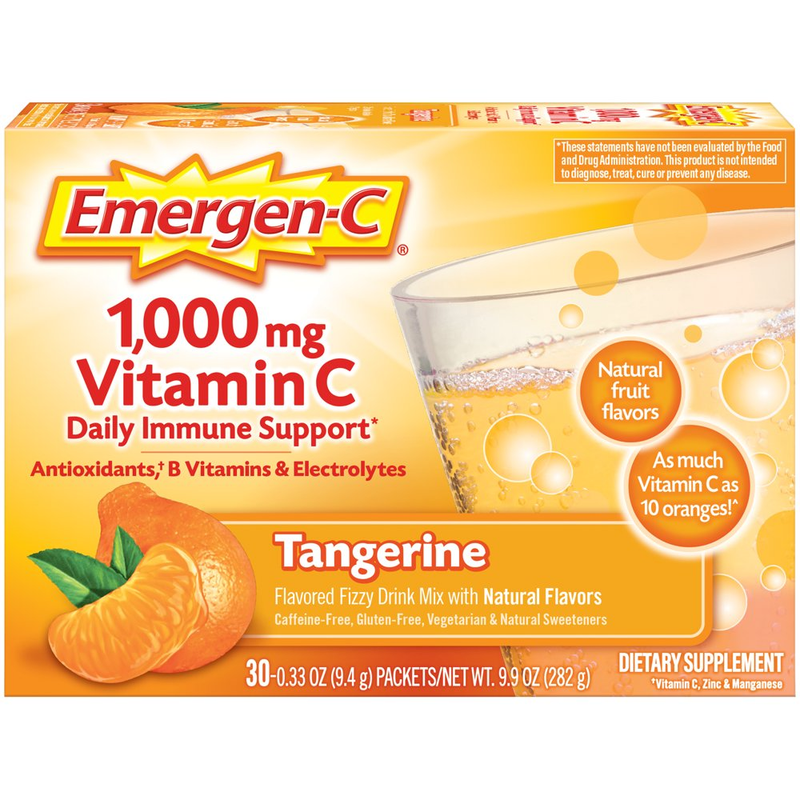 Emergen-C Vitamin C Supplement Powder for Immune Support, Tangerine, 30 Ct