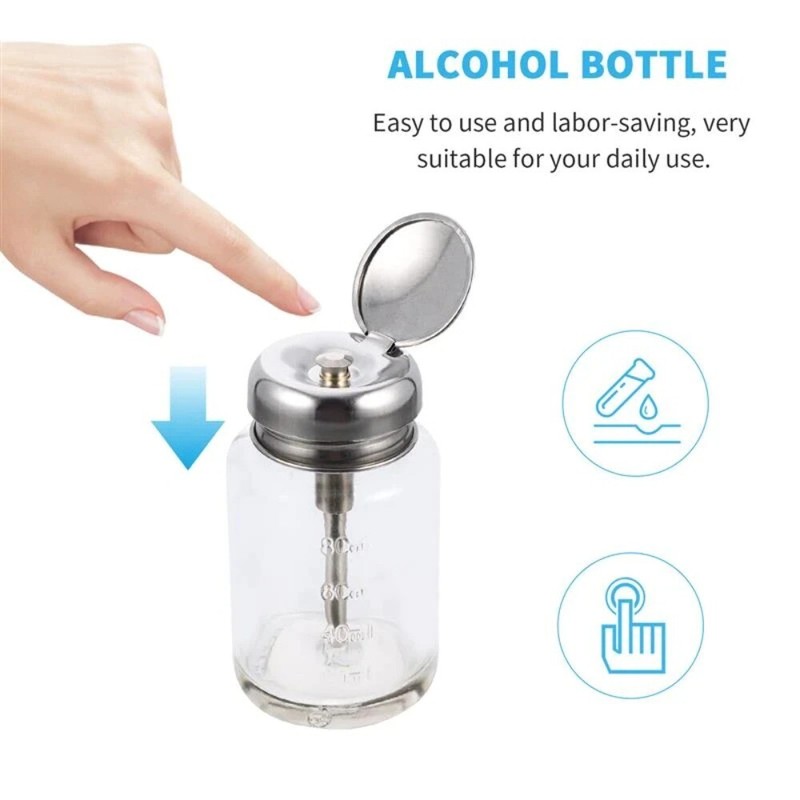 Makeup Dispenser Pump Bottle Clear Nail Glass Polish Remover Push Down Bottles