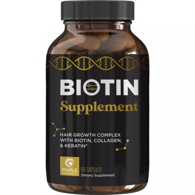 Thicker Hair Growth Vitamins - Extra Strength Biotin and Collagen Supplement ...