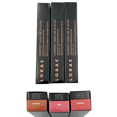 Lorac Unzipped Sheer Silk Lip Gloss - Set of 3