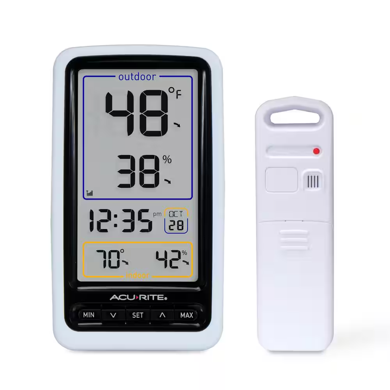 AcuRite Wireless Digital Thermometer Indoor Outdoor Temperature Humidity Display