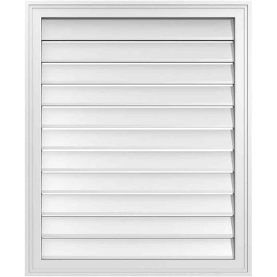 28''x34''Vertical Surface Mount PVC Gable Vent:Functional w/Brickmould Frame