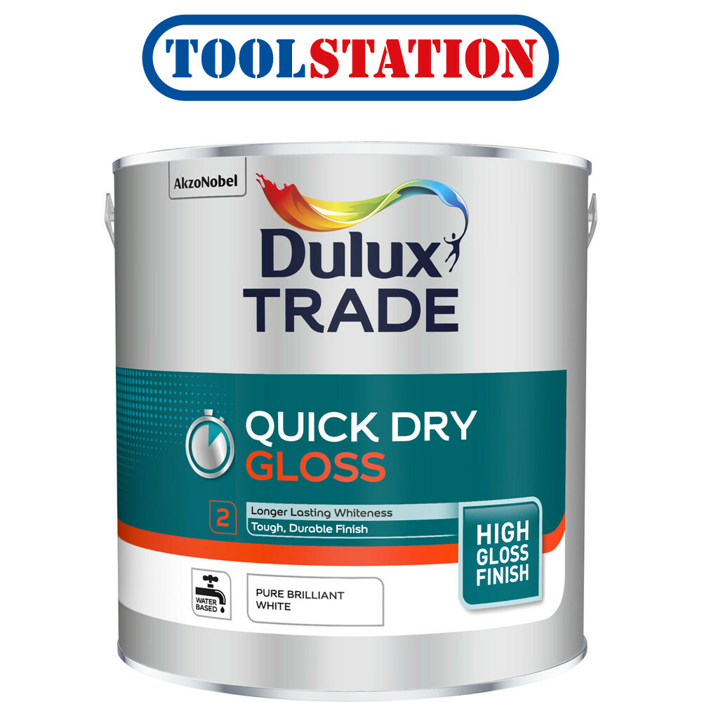 Dulux Trade Quick Dry Gloss Paint Pure Brilliant White 2.5L