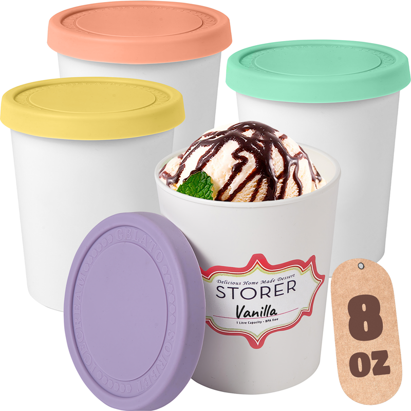 S Reusable Freezer Storage Tubs With Lids  4 Pack