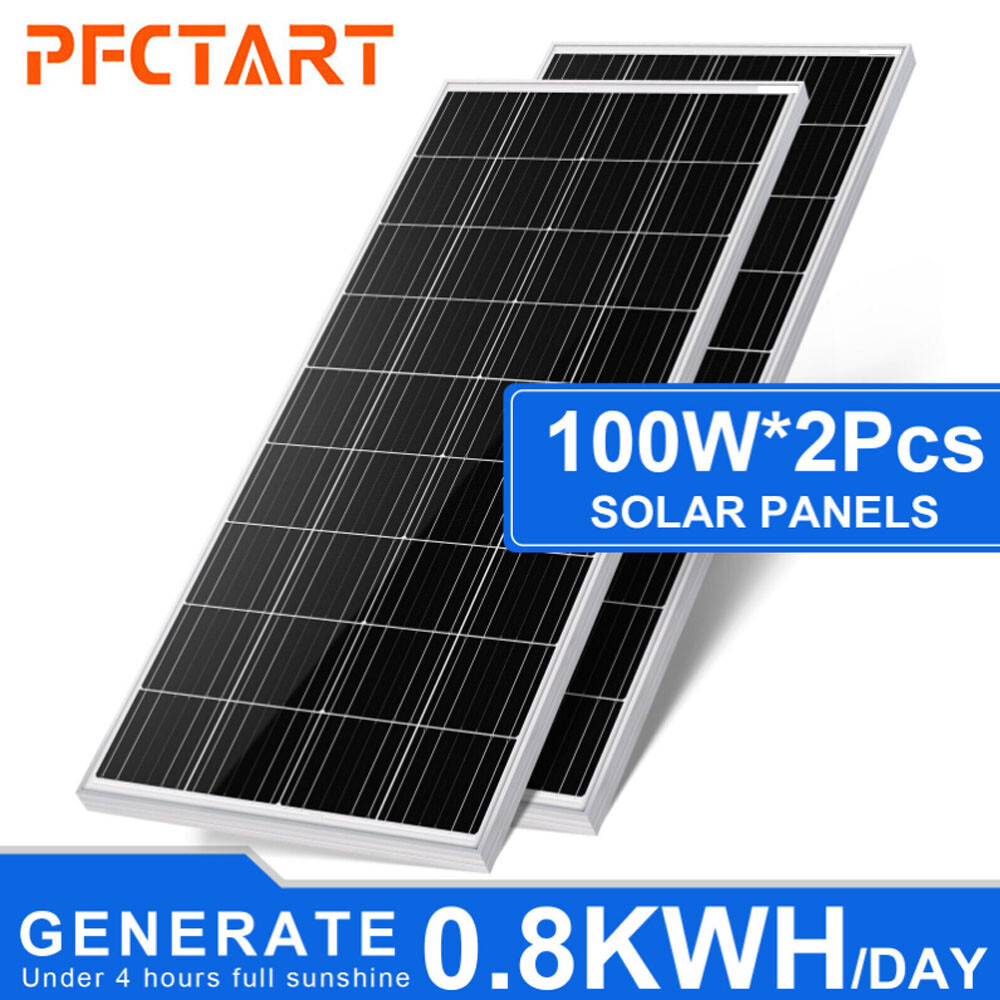 PFCTART 100W 200W 400W 1000W Watt Monocrystalline Solar Panel PV 12V Home RV