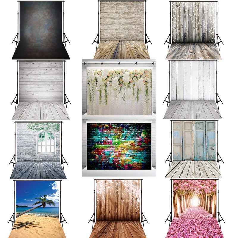Vinyl Photo Backdrop Brick Wood Floor Photography Background Video Studio Props