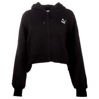 

Толстовка Puma Boxy Full Zip Женская повседневная верхняя одежда размера  535169-01, Черный