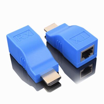 2 Pcs HDMI to RJ45 Extender Ethernet Network Converter Amplifier Repeater