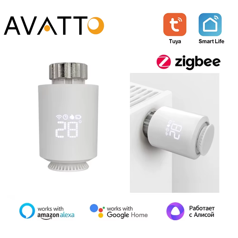 Tuya ZigBee TRV Thermostatic Radiator Valve,Radiator Programmable App Remote Tem