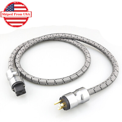 5N OFC Pure Copper Cord with US Plug IEC C19 Connector HIFI Audio Power Cable