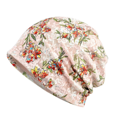 Women's Floral Lace Beanie Hat Cancer Chemo Cap Turban Multiple Colors Headwear