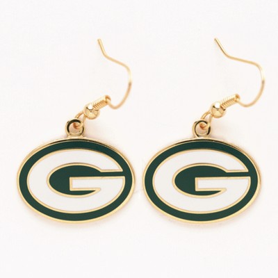 Серьги на крючках с логотипом Green Bay Packers