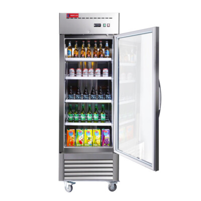 1 Door Commercial Display Refrigerator Merchandiser with Dents, 27'' Wide, ETL