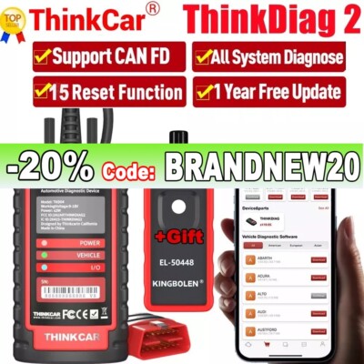 THINKDIAG 2 Bidirectional OBD2 Scanner Diagnostic Tool Reader All Software Free