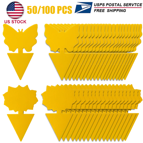 300Pcs Sticky Fruit Fly Traps, Fungus Gnat Killer Trap use for Indoor Outdoor