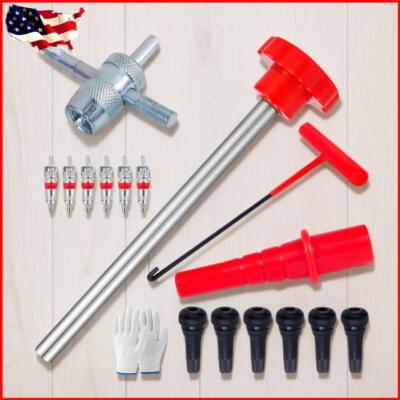 Quick Change Tire Valve Tool Kit Replacement for Replacing Leaky Valves in Cars