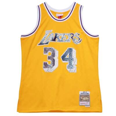 

Mitchell - Ness 75th Anniversary Реплика Джерси с круглым вырезом Мужское золото SMJY1202-LA, Золотой, Mitchell - Ness 75Th Anniversary Crew Neck Replica Jersey