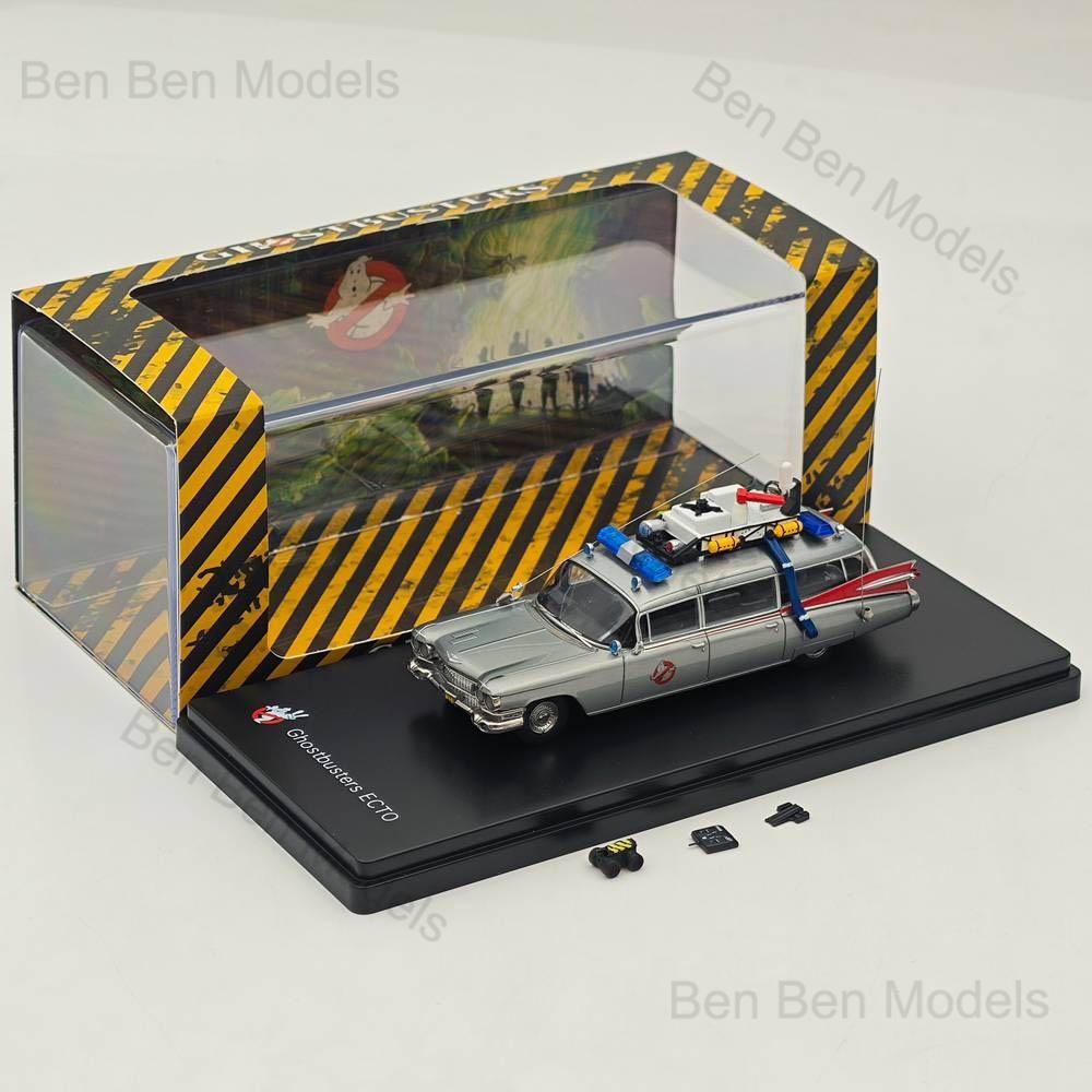YS 1:64 Ghostbusters Ecto-1 Varnish Diecast Model Minicar Limited