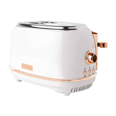 Heritage 900-Watt 2-Slice Ivory Copper Retro Toaster