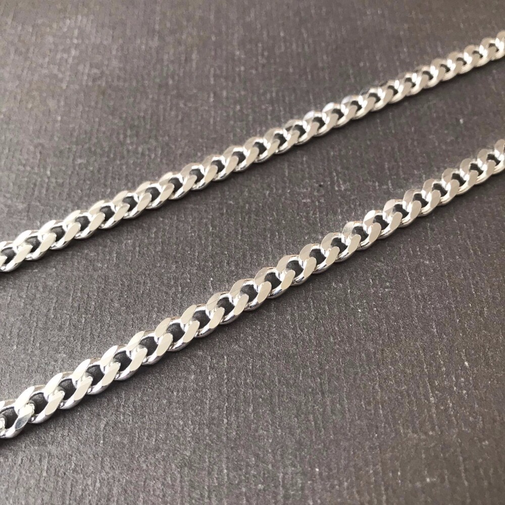 Pre-owned Handmade Mens Tight Curb Cuban Link Chain Necklace 925 Sterling Silver 6.5mm 58gr 28inch