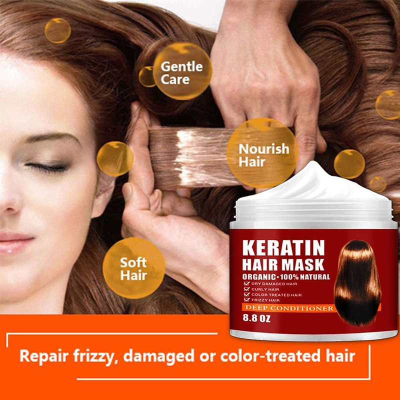 Keratin Hair Mask,Deep Repair Damage Hair Root, 250Ml Hair Mask for Dry Damaged 