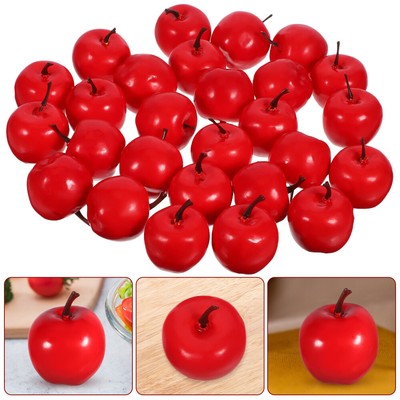  30 Pcs Fruit Shape Ornament Faux Apples Prop DIY Supply Artificial Decor Models
