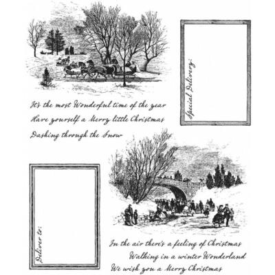 Tim Holtz Stampers Anonymous ''SCENIC HOLIDAY'' Rubber Cling Stamp Set 2019
