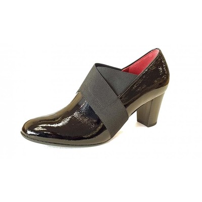gabor black patent court shoes