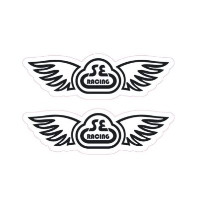 SE Racing Wings Bar and seat post decals on clear - BLACK/CLEAR