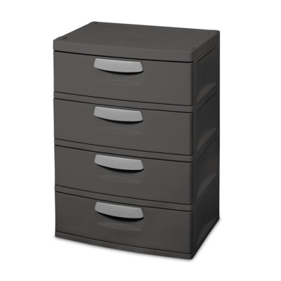 Plastic Garage Storage Organizer 4 Drawer Cabinet Box Container Cupboard Chest