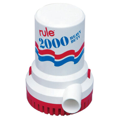 Rule 2000 GPH Non-Automatic Bilge Pump w/6' Leads 10-6UL UPC 042237085160