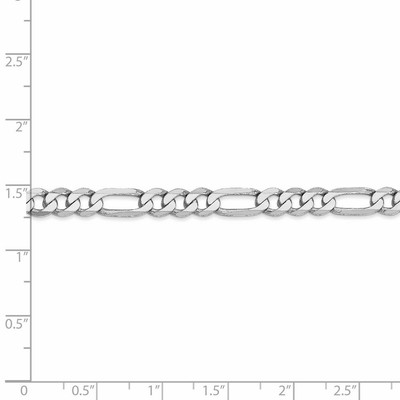 Pre-owned Superdealsforeverything Leslie's Real 14kt White Gold 5.5mm Flat Figaro Chain; 7 Inch; Lobster Clasp