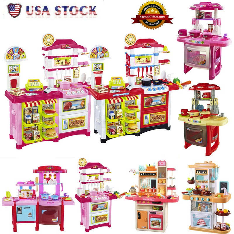 Kitchen Playset For Kids Pretend Play Refrigerator Oven Toy 