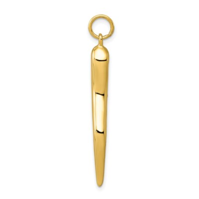 Pre-owned Superdealsforeverything Real 14kt Yellow Gold Large 3d Italian Horn Charm