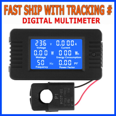 100A AC Meter Ammeter Volt Energy Voltage Power LCD Display Monitor Panel