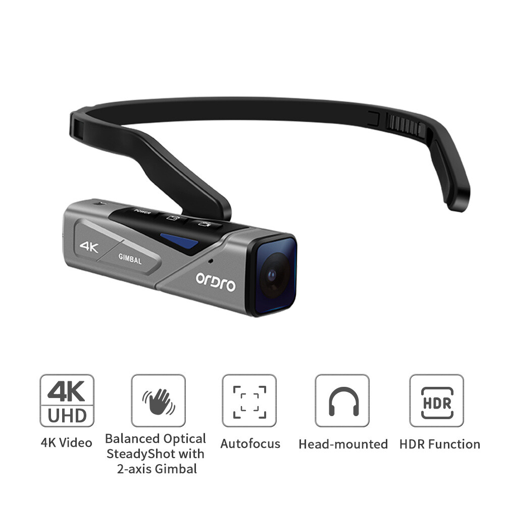 Le Flambeau Ep 7 Stream Mini Wearable ORDRO 4K Ep7 Head Video Camera HDR Camcorder Dust-proof