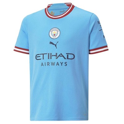 

Puma Mcfc Home Crew Neck Short Sleeve Replica Футбольная майка для мальчиков Молодежная синяя 765, Синий, Puma Mcfc Home Crew Neck Short Sleeve Replica Soccer Jersey Youth