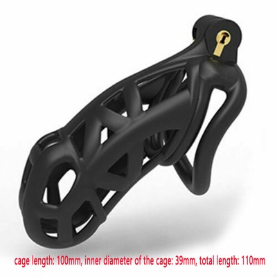 3D Light Weight Cobra Male Chastity Cage Lock Device w/4 Rings Belt A519 O-RING