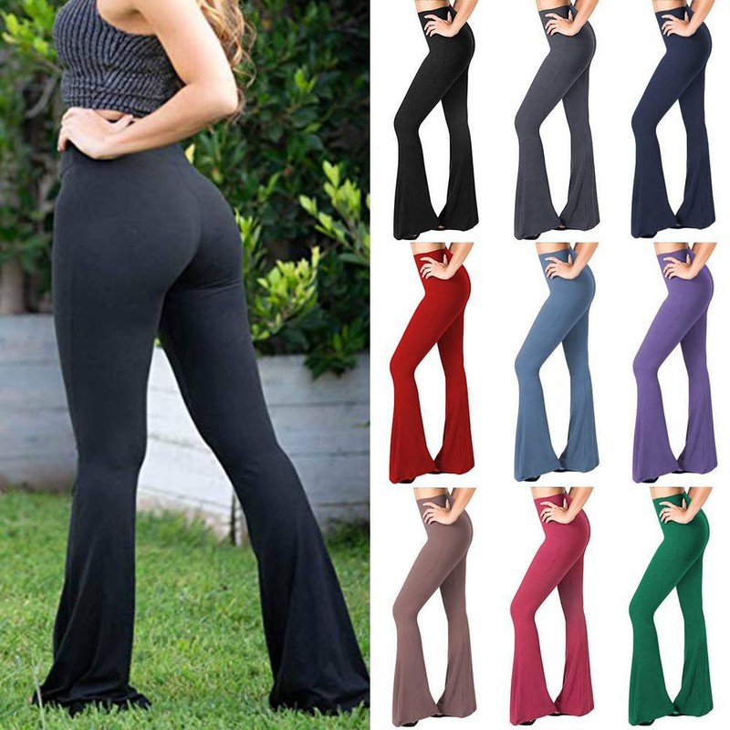 flare yoga pants cross waist circumference