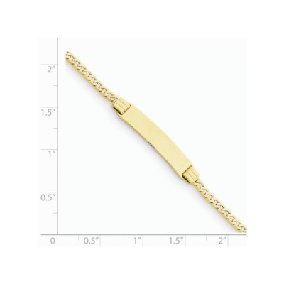 Pre-owned Superdealsforeverything Real 14kt Yellow Gold 6 Curb Link Child Id Bracelet; 6 Inch