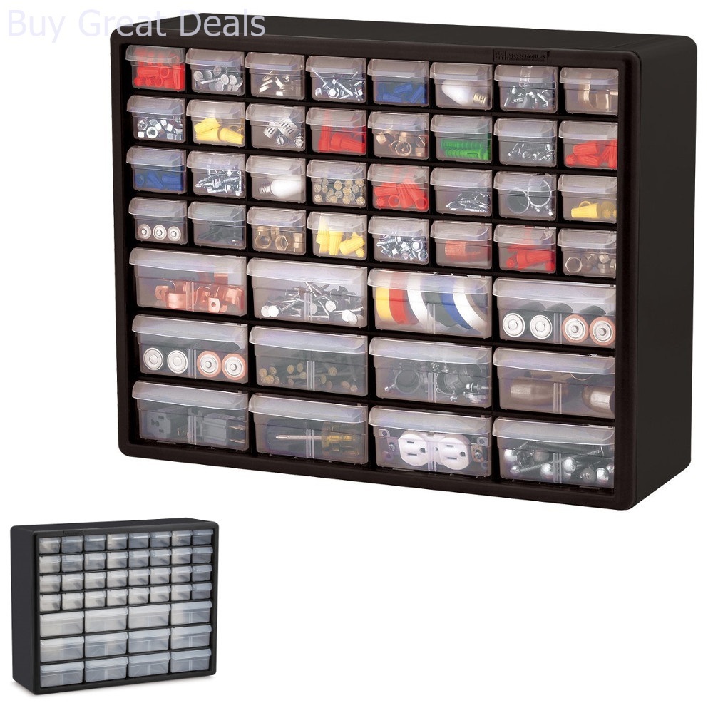 44 Drawer Plastic Bin Small Parts Hardware Crafts Storage Cabinet