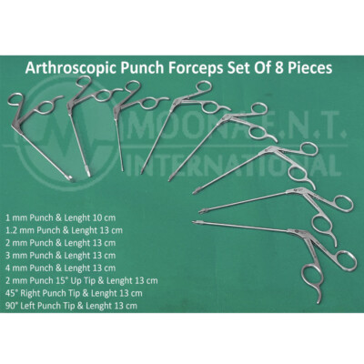 Arthroscopy Punch Forceps Set of 8 Pieces Orthopedics Instruments German Quality